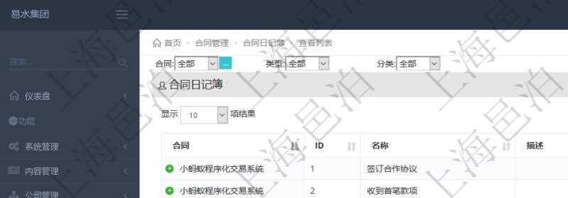 在項(xiàng)目管理軟件里可通過(guò)合同管理系統(tǒng)查詢返回合同日記簿信息，比如：合同、名稱、描述、日期時(shí)間、日記簿類型、日記簿分類、模板流水、預(yù)測(cè)流水、關(guān)鍵字等。